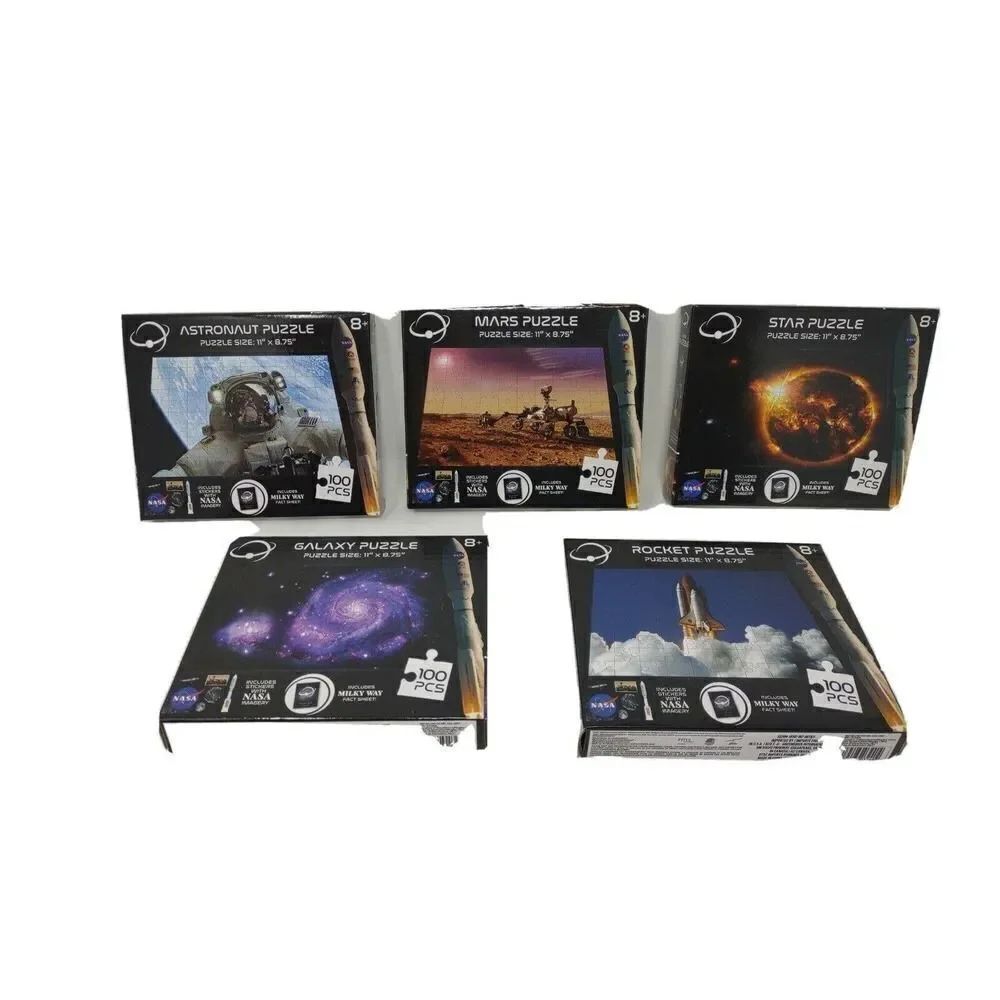Space Puzzles Lot Of 5 Galaxy Rocket Astronaut Mars Star all in one lot for you
